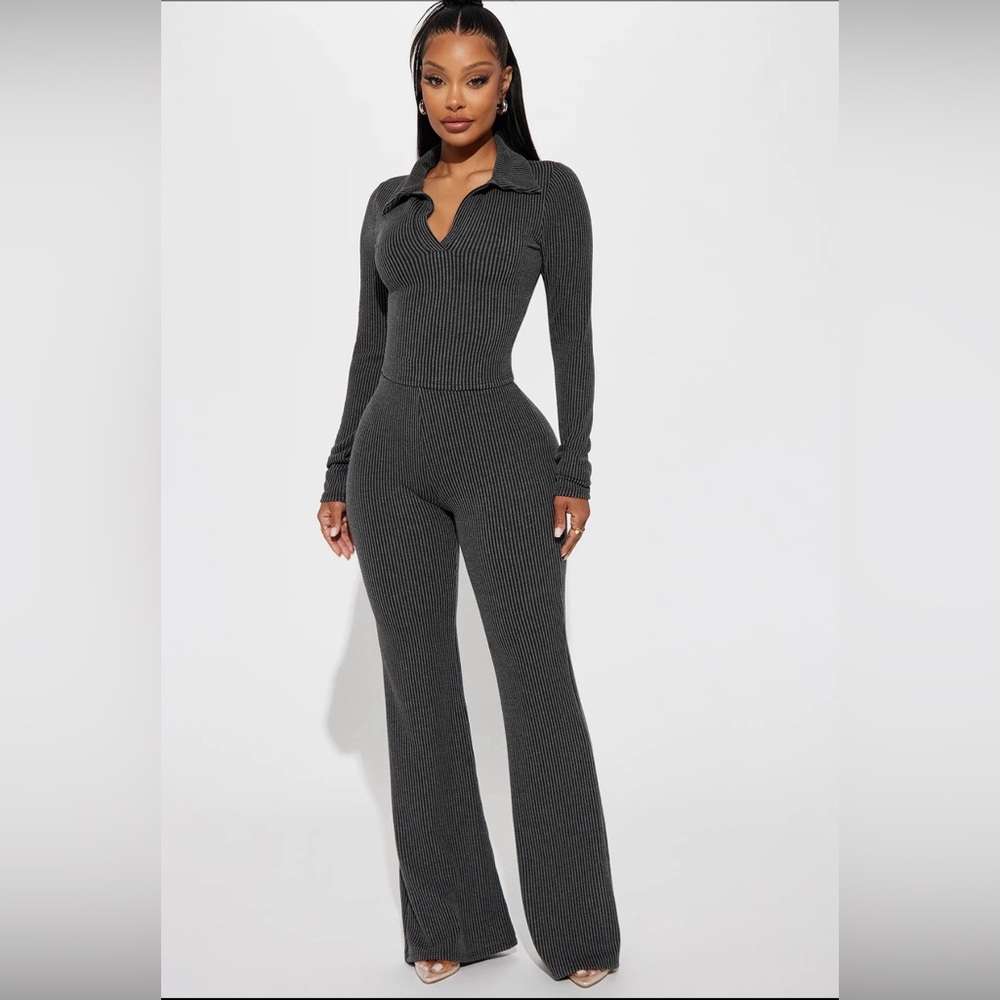 Fashion Nova Josie Ribbed Long Sleeve Matching Set